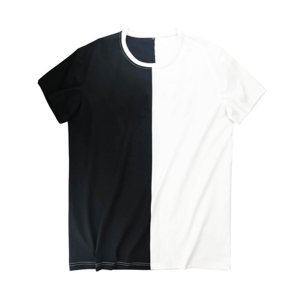 T Shirt With Crew Neck Half Sleeve Color Block Two...